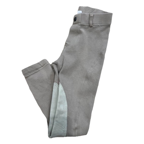 Tan Riding Breeches Horse Knee Patch Pants Kids Size 10 - Picture 6 of 6